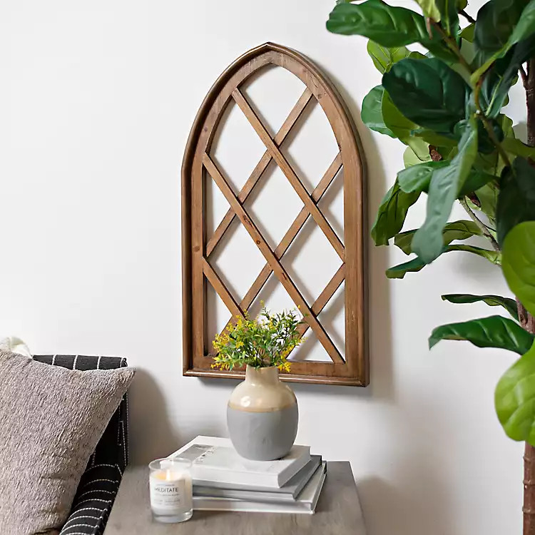 Natural Brown Wooden Lattice Plaque | Kirkland's Home