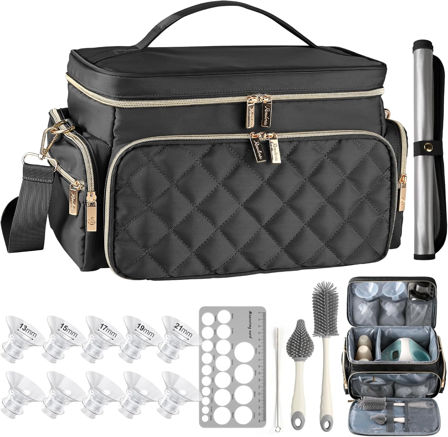 Breast Pump Bag Kit for Spectra S1/S2, Pumping Bag with 10 Flange Inserts for 24mm Flange, Bottle... | Amazon (US)