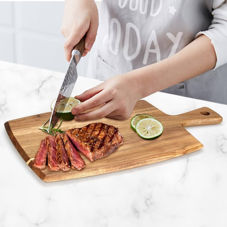 Best Acacia Wood Cutting Board with Handle Wooden Charcuterie Board Kitchen Chopping Boards for B... | Amazon (US)