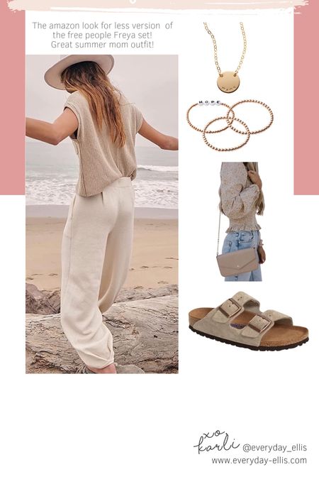 Amazon free people look for less. Freya set. Free people. Amazon fashion. Amazon style. Birkenstocks sandals. Made by Mary necklace. Mom fashion  

#LTKFind #LTKunder50 #LTKSeasonal