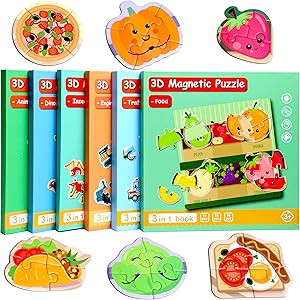 Magnetic Puzzles for Kids Ages 1-3, Travel Toddler Puzzles Ages 2-4 Year, Food Activities Toy for... | Amazon (US)