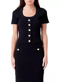 Endless Rose Shank Button Knit Top | Belk