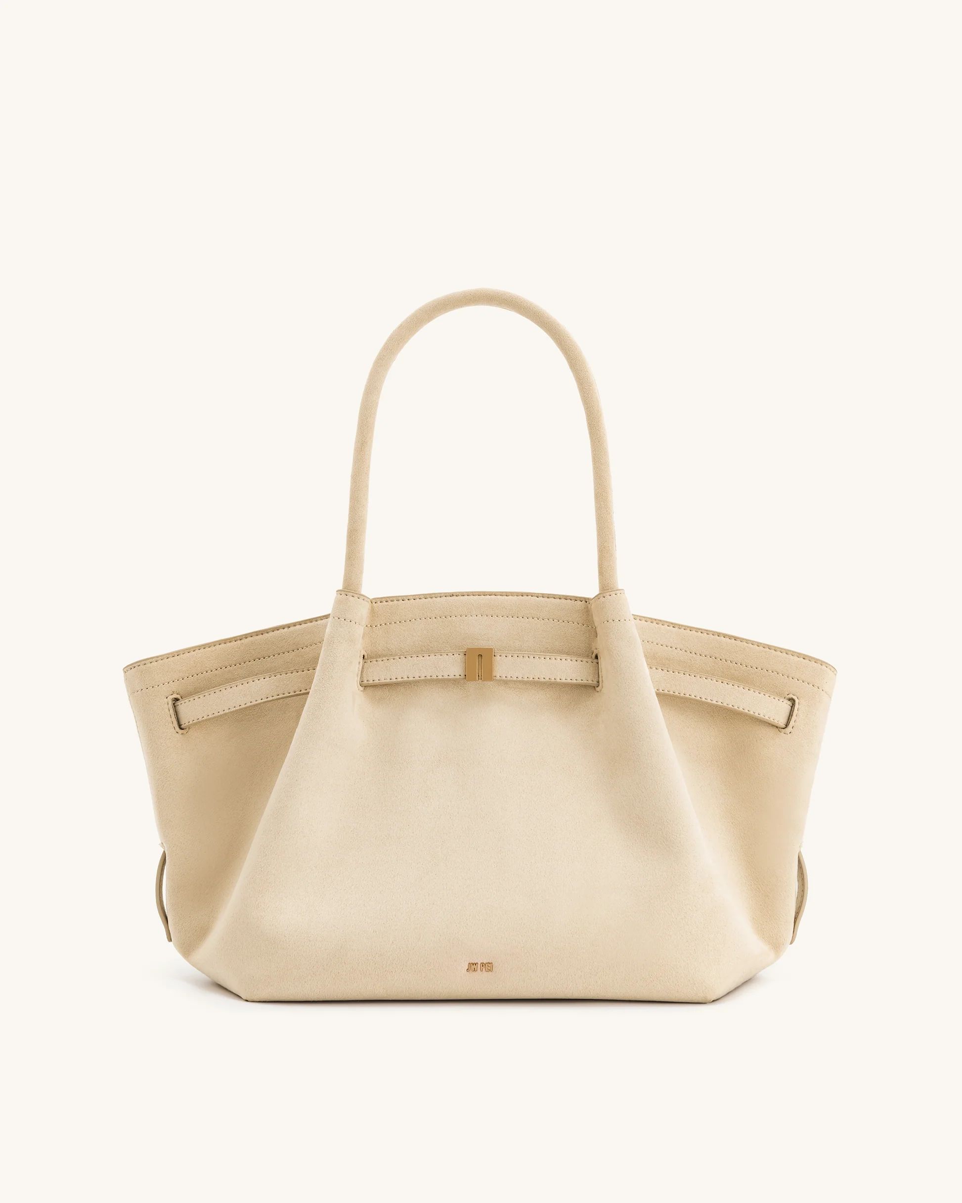 Hana Medium Faux Suede Tote Bag - Off White | JW PEI US