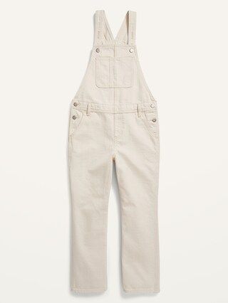 Slouchy Straight Ecru-Wash Workwear Jean Overalls for Girls | Old Navy (US)