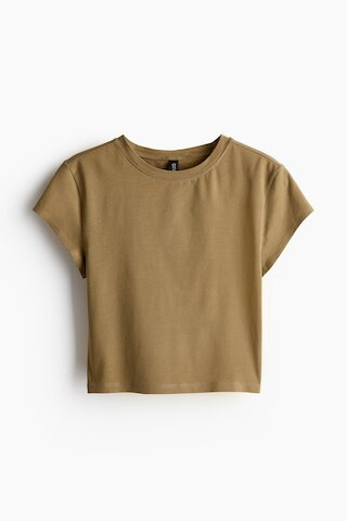 H & M - Short Cotton Top - Beige | H&M (US + CA)