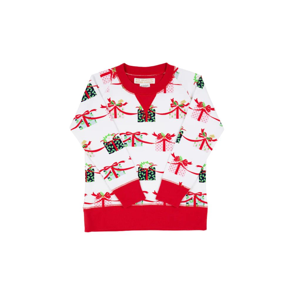 Cassidy Comfy Crewneck - Gifts Bring Cheer with Richmond Red | The Beaufort Bonnet Company