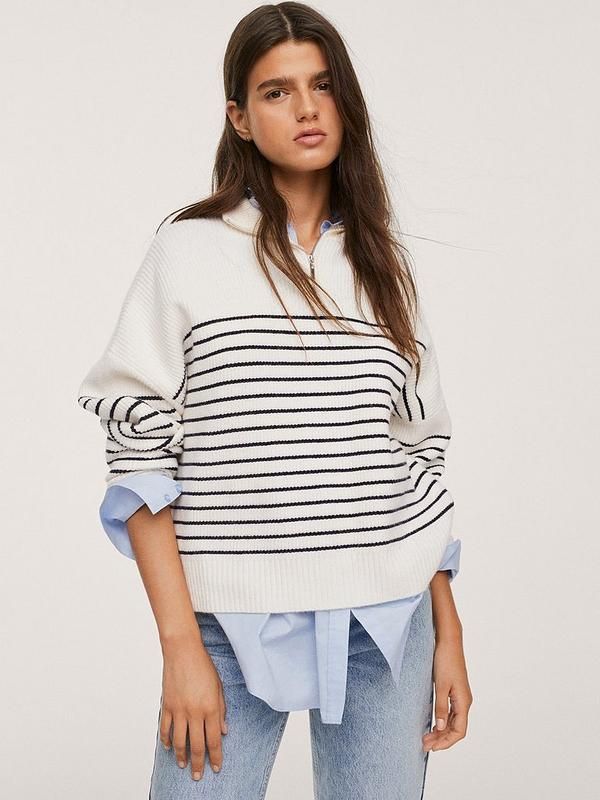 Mango Stripe Sweatshirt - Navy | Very (UK)