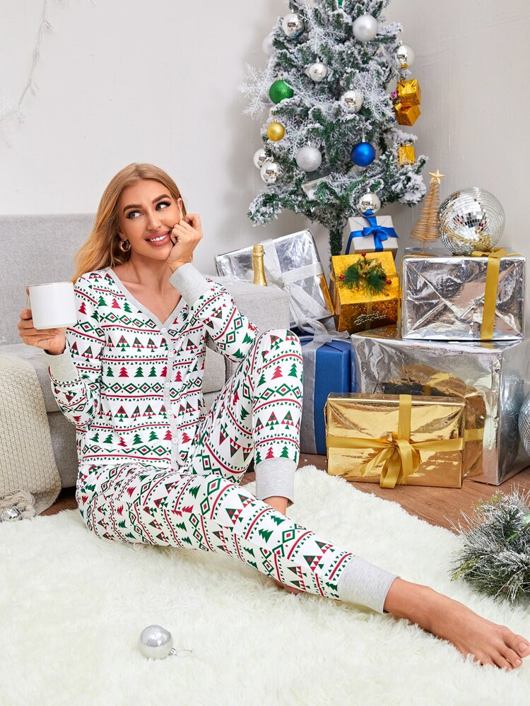 Christmas Print PJ Set | SHEIN