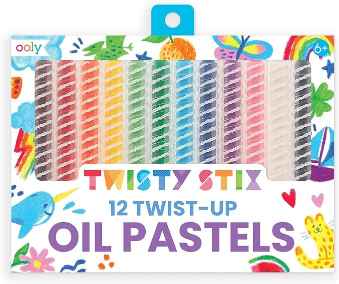 Ooly, Oil Pastel Twisty Stix, No Mess Twist Up Barrel - Set of 12 | Amazon (US)