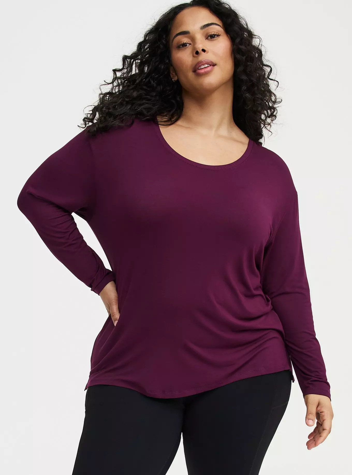 Tencel Jersey Long Sleeve Active Tunic | Torrid (US & Canada)