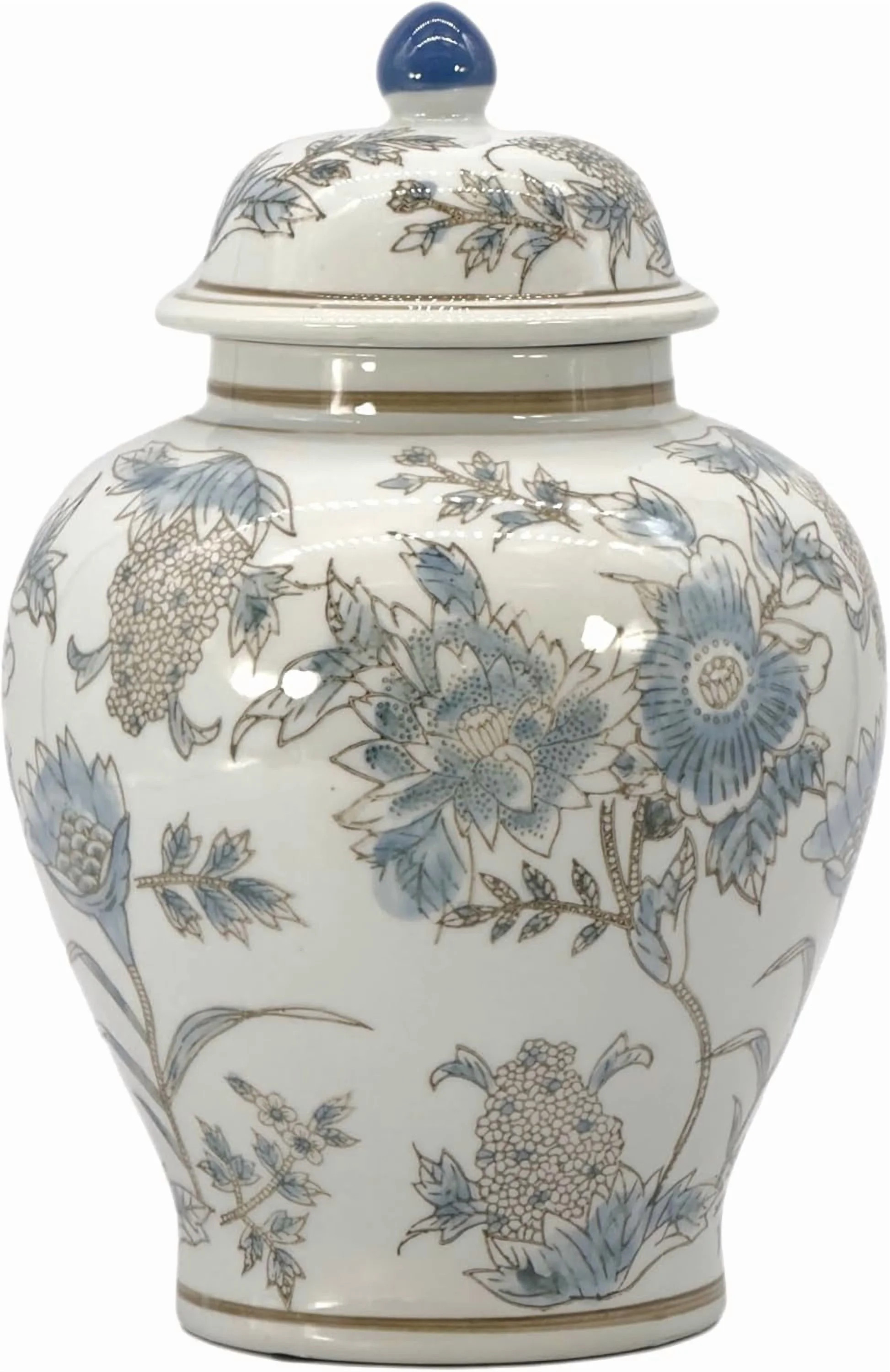 Galt International Classic Light Blue & White Flower Chinoiserie Jar 12" w/Lid - Ginger Jar, Tea ... | Walmart (US)