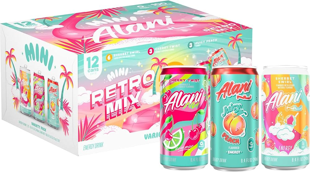 Alani Nu RETRO VARIETY PACK (Sherbet Swirl, Juicy Peach and Cherry Twist), Low Calorie Energy Dri... | Amazon (US)