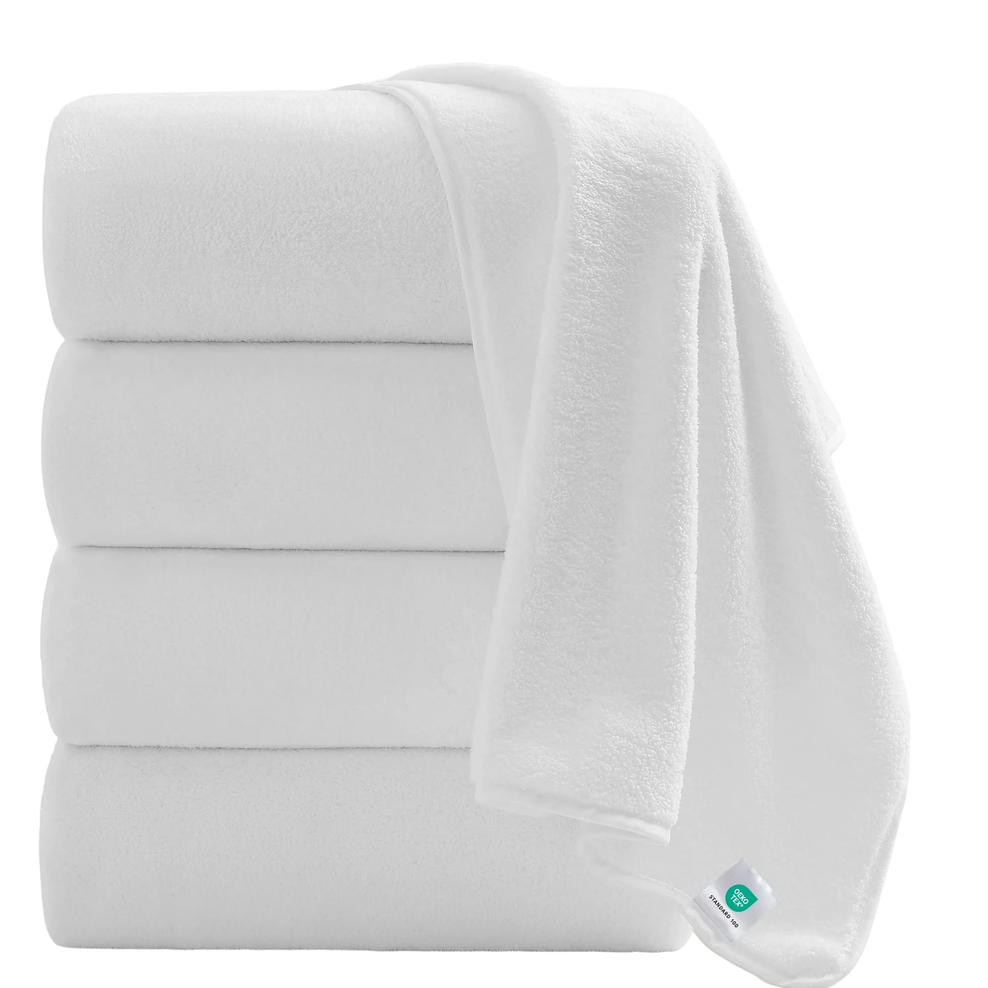 Jessy Home 4 Pack Oversized Bath Sheet Towels 700 GSM Ultra Soft White Bath Towel Set | Walmart (US)