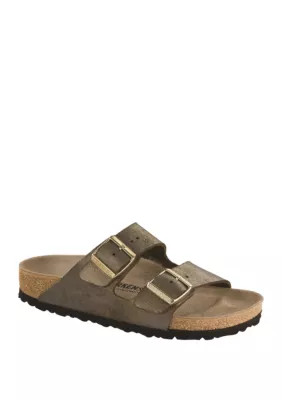 Birkenstock Women's Narrow Arizona Washed Metallic Stone Gold Sandals - - | Belk