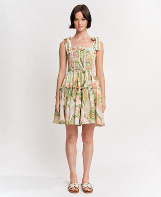 Women's Sariyah Square Neck Tiered Mini Dress | Macy's