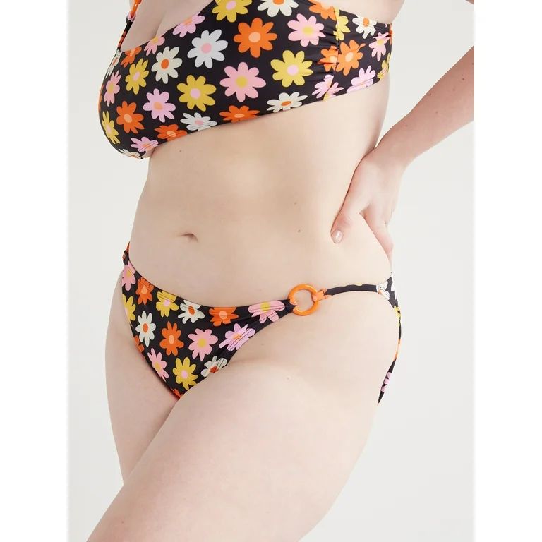 No Boundaries Juniors’ Daisy Print O-Ring Bikini Bottoms, Sizes S-XXL | Walmart (US)
