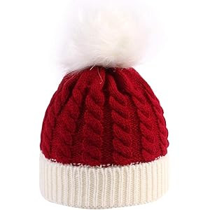 LOVEIFE Christmas Knitted Hat for Baby, Xmas Baby Knit Hat for Children: 0 to 3 Years Old Red | Amazon (US)