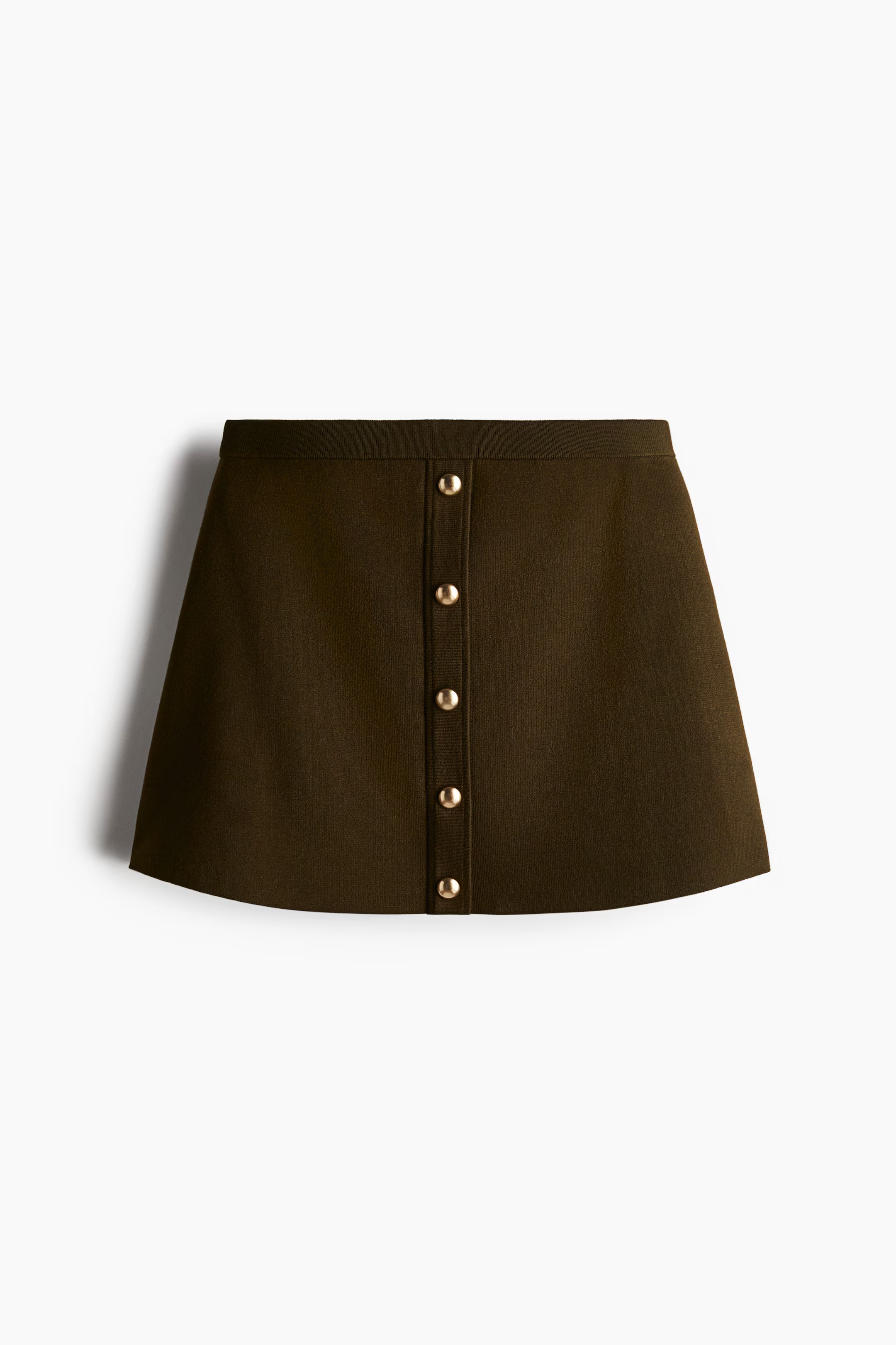 Button-Front Fine-Knit Skirt | H&M (US + CA)