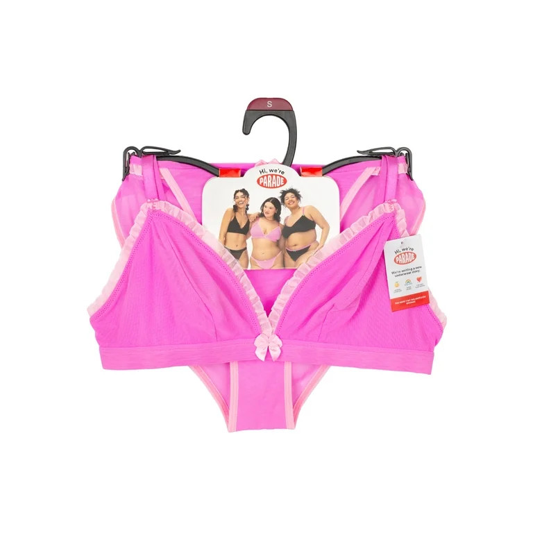 Parade Ruffle Triangle Bralette and Cheeky Set, Sizes XS to 3XL | Walmart (US)
