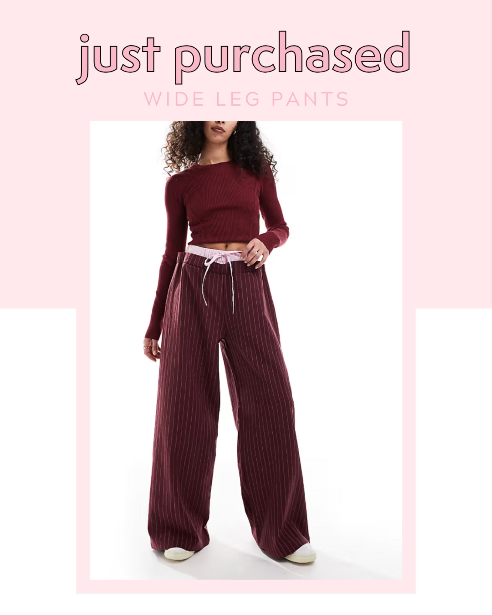 Wide leg asos pinstripe pants, budget friendly, affordable, work outfit 

#LTKStyleTip #LTKFindsUnder100 #LTKWorkwear
