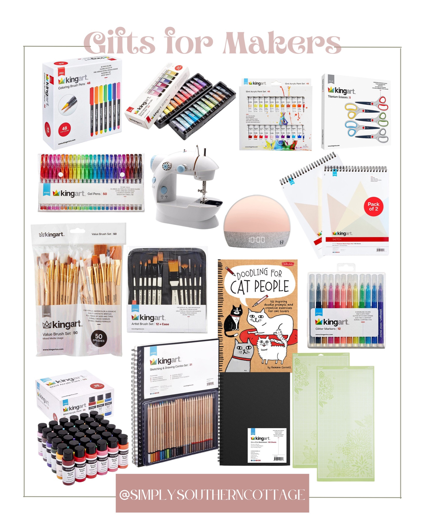 gifts for makers / gifts for crafters / diy gifts / art supplies gifts / paints / notepads / sketch books / colored pencils / coloring book / markers / high lighters / sewing machine / paint brushes 

#LTKHoliday #LTKfamily #LTKSeasonal