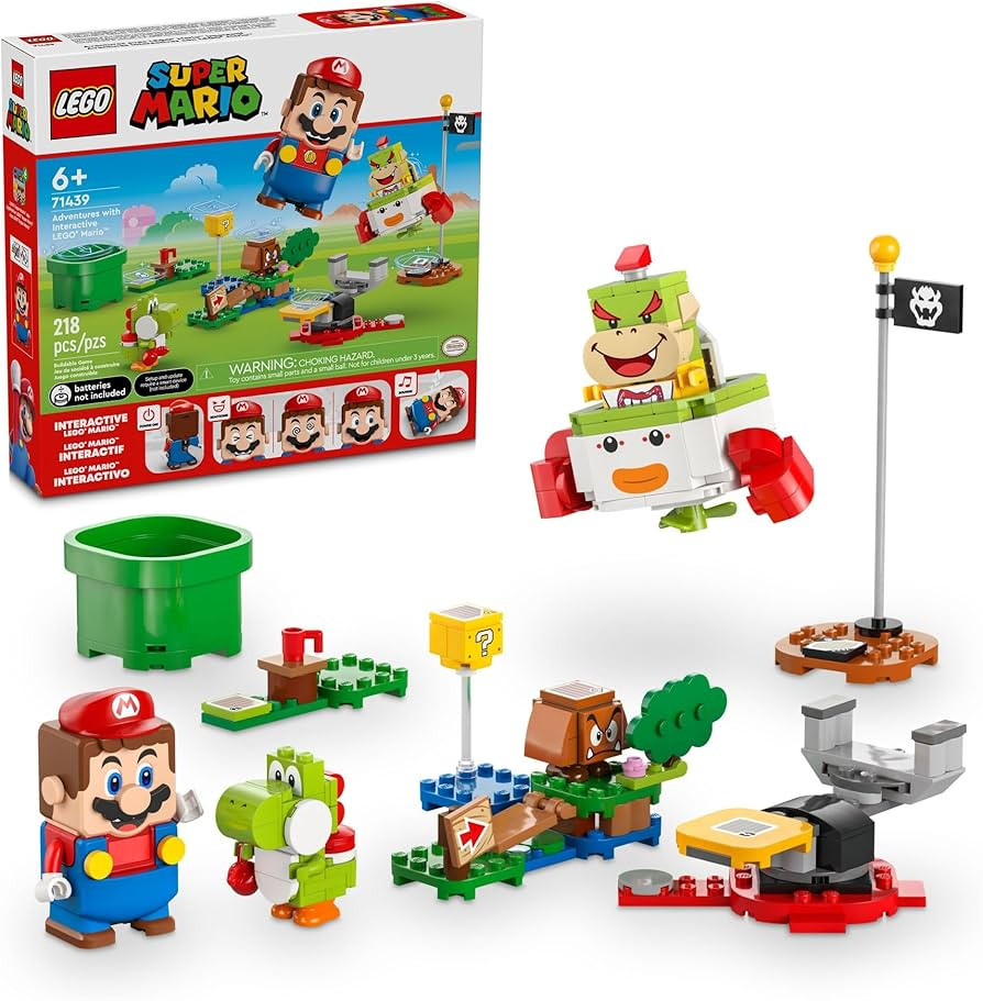 LEGO Super Mario Adventures with Interactive Mario, Bowser Jr.’s Clown Car Playset Vehicle, Yos... | Amazon (US)