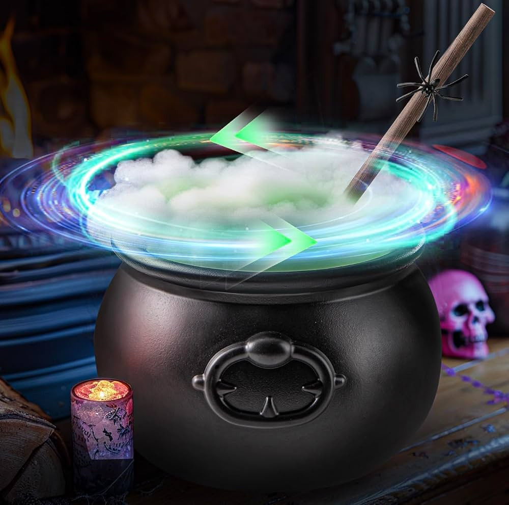 Halloween Decorations Indoor - Magic Auto Stirring Mixing Witches Cauldron Halloween Decor with 4... | Amazon (US)