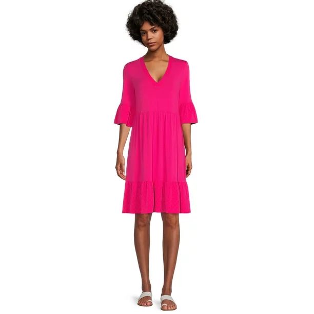 The Pioneer Woman Flounce Sleeve Dress, Women's, Sizes XS-3X | Walmart (US)