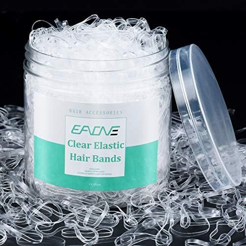 EAONE 1500Pcs Clear Hair Elastic Rubber Bands No Damage Baby Hair Ties Mini Small Tiny Ponytail Band | Amazon (US)
