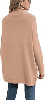 Calbetty Womens Turtleneck Batwing Sleeve Chunky Knit Pullover Sweater Tops Casual Oversized Tuni... | Amazon (US)