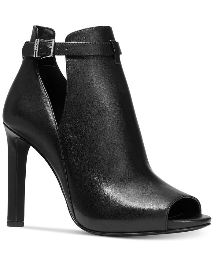 Michael Kors Women's Lawson High-Heel Buckled Open Toe Shooties & Reviews - Booties - Shoes - Mac... | Macys (US)