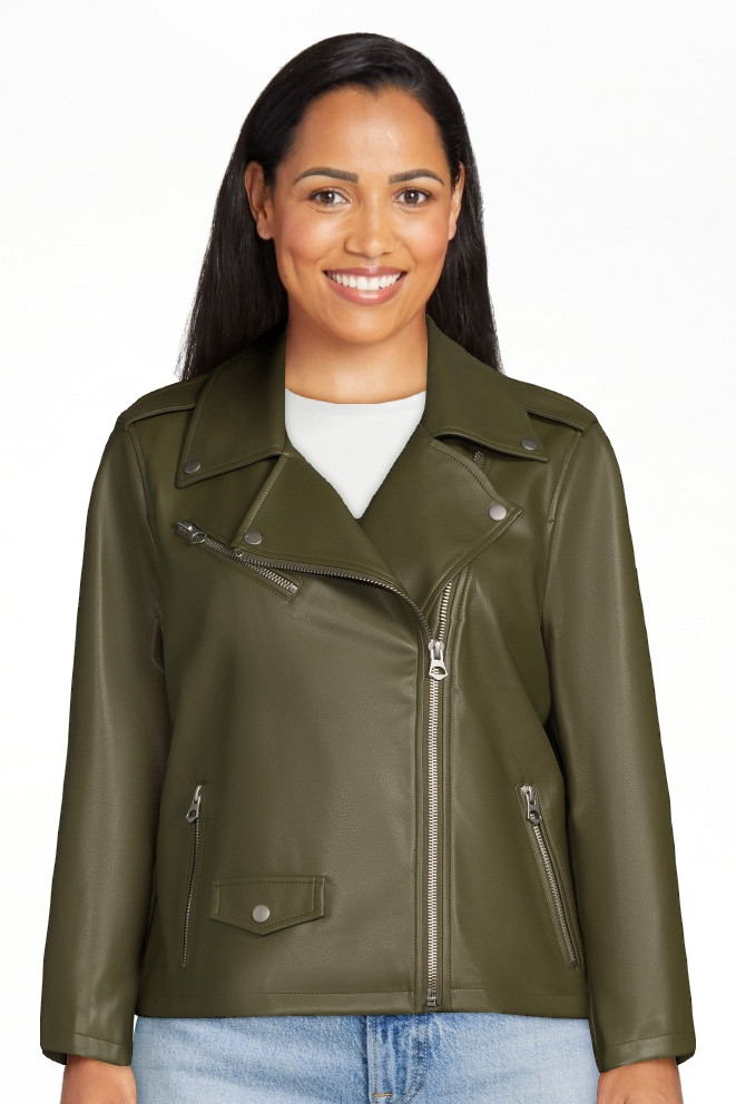 Scoop Women's Faux Leather Moto Jacket | Walmart (US)