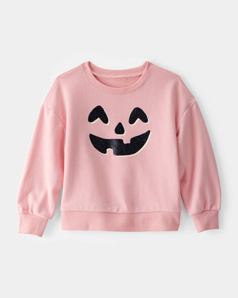 Toddler Halloween Pumpkin Crew Neck Sweatshirt - Pink | Carter's Inc