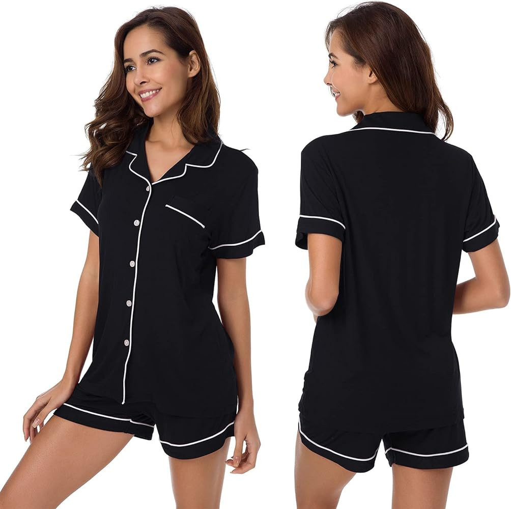 SIORO Womens Pajamas Set Short Sleeve, Button Down Cotton Pj Sets For Women Soft Nightwear,S-XL | Amazon (US)
