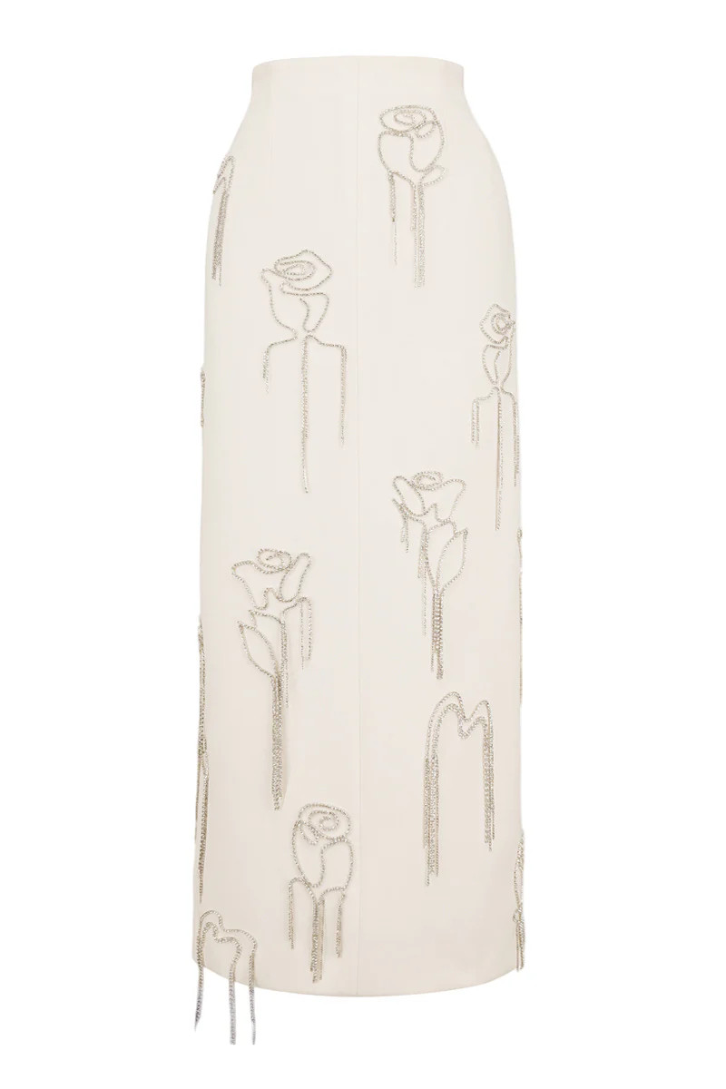 GRAYSON SHEATH FLORAL MIDI SKIRT | Maison Des Copains | CULT MIA | CULT MIA UK LTD