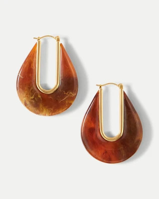 Veronica Beard Resin Drop Hoop Earring TORTOISE | Veronica Beard