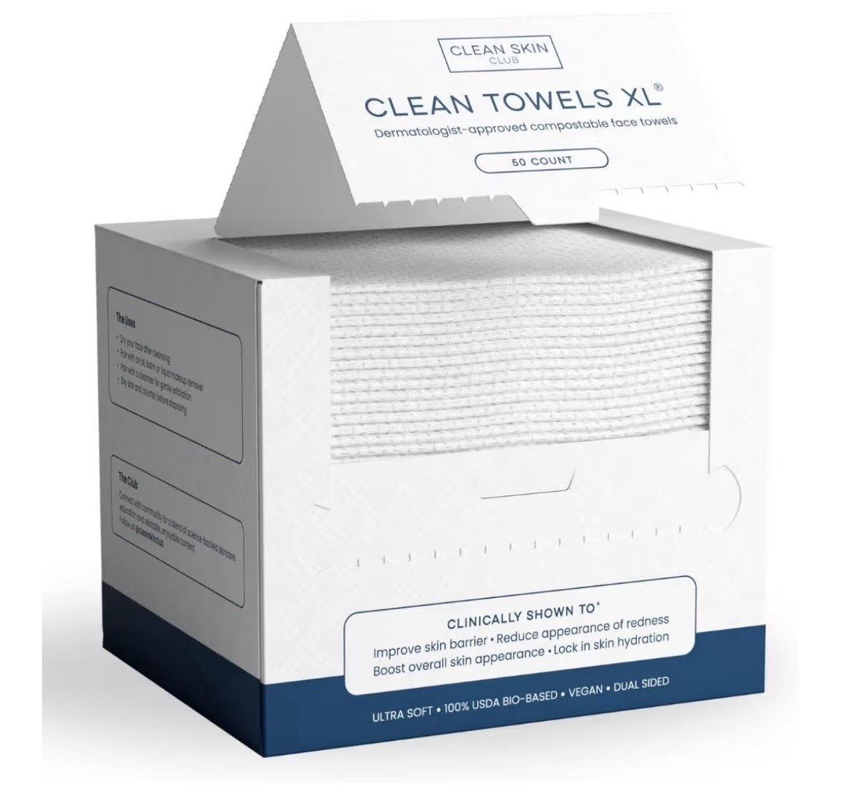 Clean Skin Club Clean Towels XL®, 100% USDA Biobased Face Towel, Disposable Face Towelette, Eczema Association Accepted, Makeup Remover Dry Wipes, Ultra Soft 

#LTKTravel #LTKGiftGuide #LTKBeauty