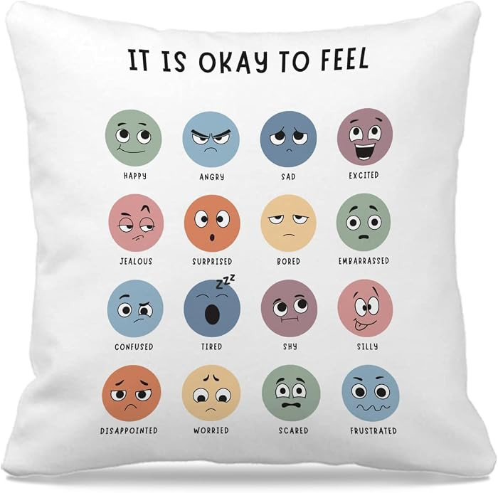 Nogrit Calm Down Corner Supplies Calming Corner Decor Feelings Pillow Cover 18x18 Counseling Offi... | Amazon (US)