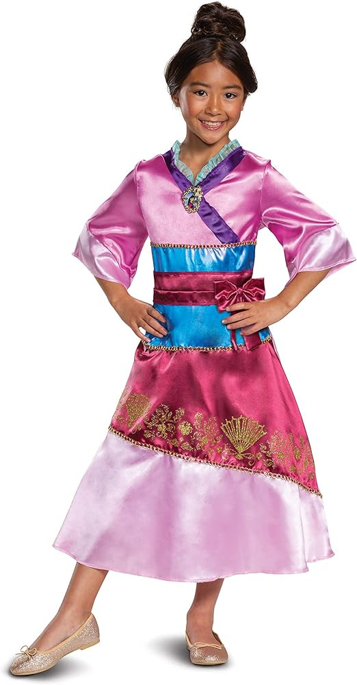 Disney Princess Mulan Costume Dress for Girls, Children's Character Dress Up Outfit | Amazon (US)
