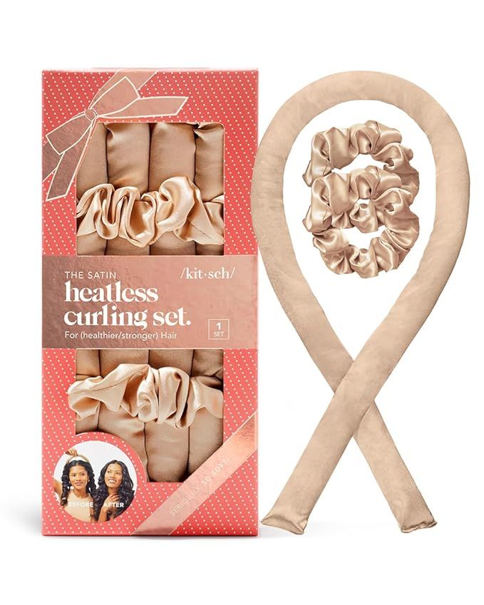 Kitsch Satin Heatless Curling Set - Hair Rollers for Heatless Curls | Heatless Hair Curlers Overn... | Amazon (US)
