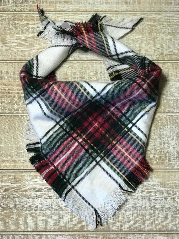 Frayed dog bandana Plaid Flannel Holiday Tie on Festive small medium large extra large | Etsy (US)