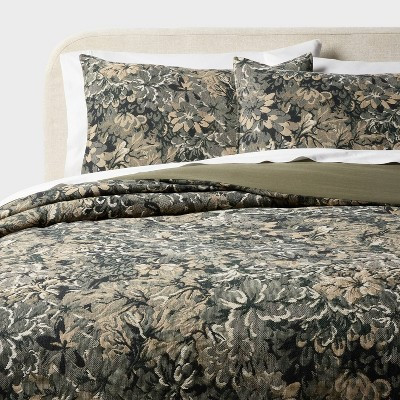 Full/Queen Woven Floral Tapestry Duvet Cover and Shams Set - Threshold™ | Target