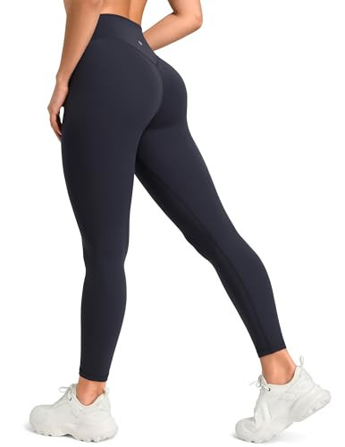 Colorfulkoala Sculptiva Butt-Lifting Hidden Scrunch 7/8 Leggings for Women, No Front Seam High-Waisted Yoga Pants with Tummy Control (S, Blue Ink) | Amazon (US)