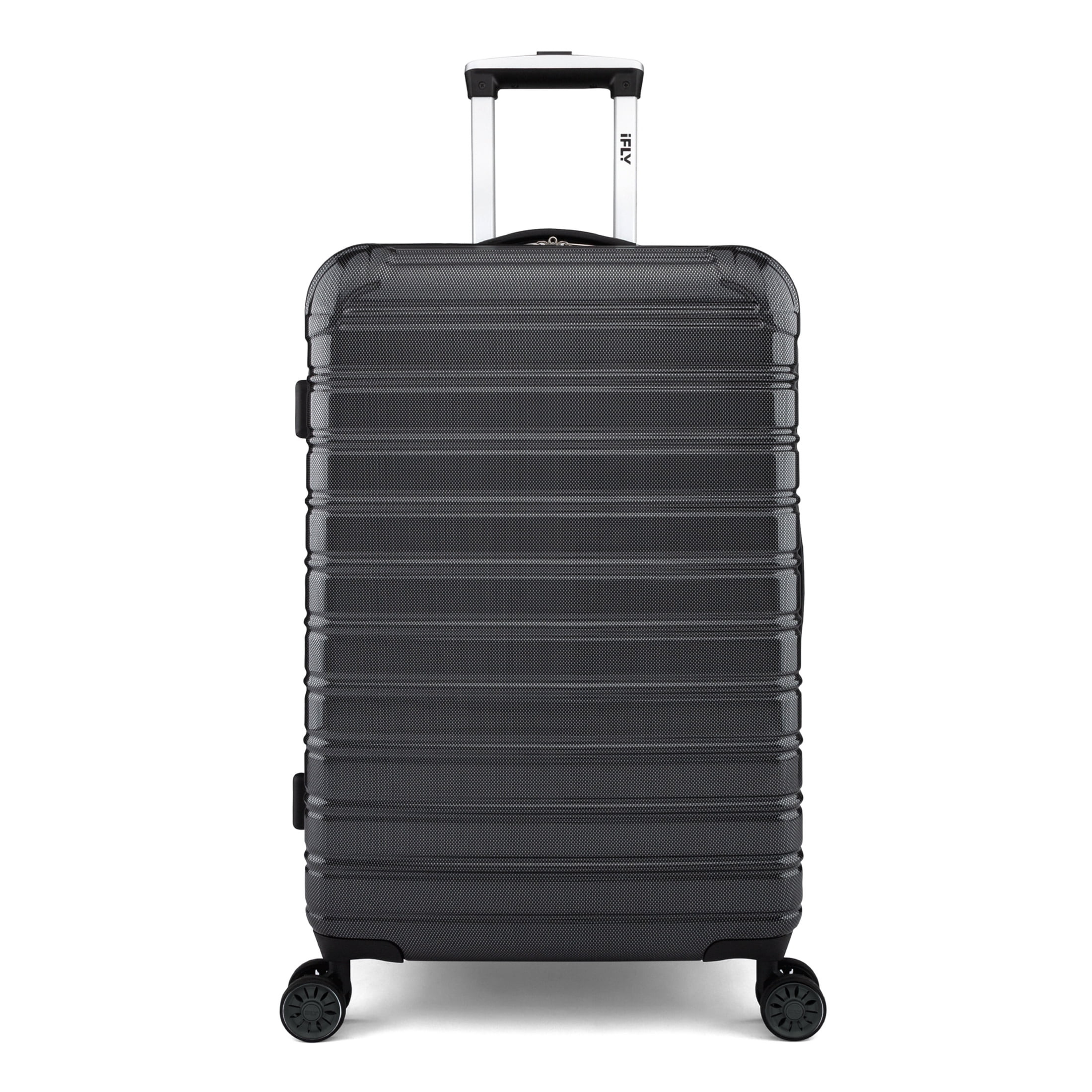 iFLY Hardside Fibertech Luggage 24" Checked Luggage, Black | Walmart (US)