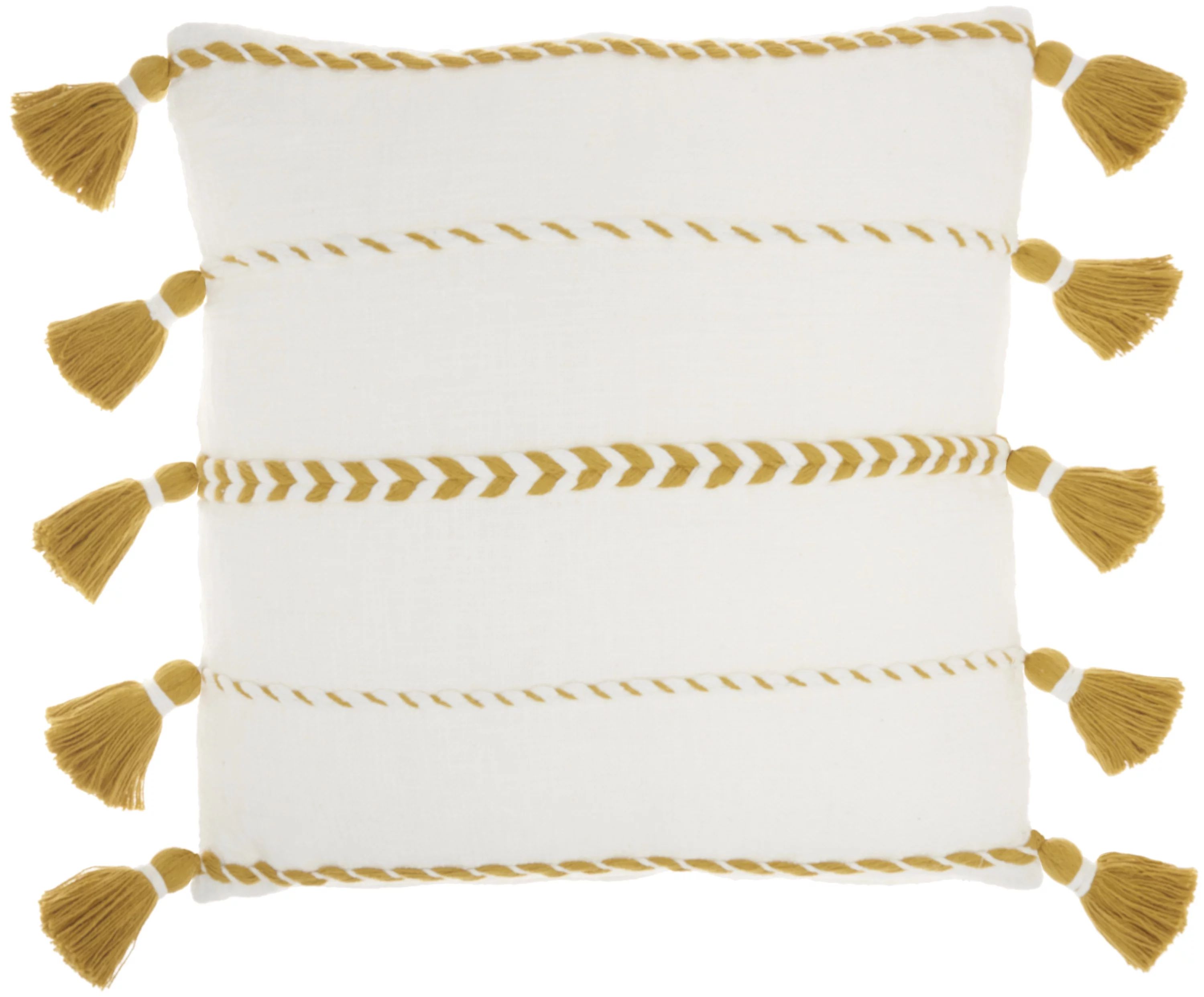 Nourison Life Styles Braided Stripes Tass Mustard Decorative Throw Pillow , 20"X20" | Walmart (US)