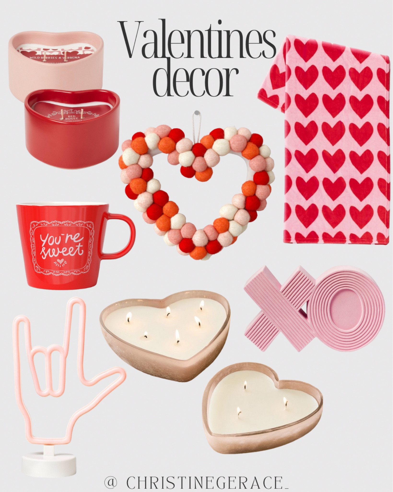 Valentine’s Day decor from @Target ♥️♥️🤍🤍

Coffee mug, blanket, candle, wreath, home decor, Valentine’s Day decor, light up sign, Target finds, Target deals 

#LTKfindsunder100 #LTKSeasonal #LTKfindsunder50