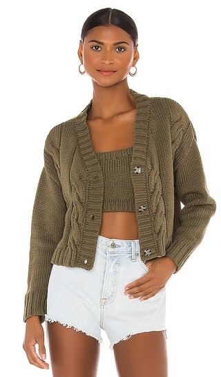 X REVOLVE Cardigan Set in Green | Revolve Clothing (Global)