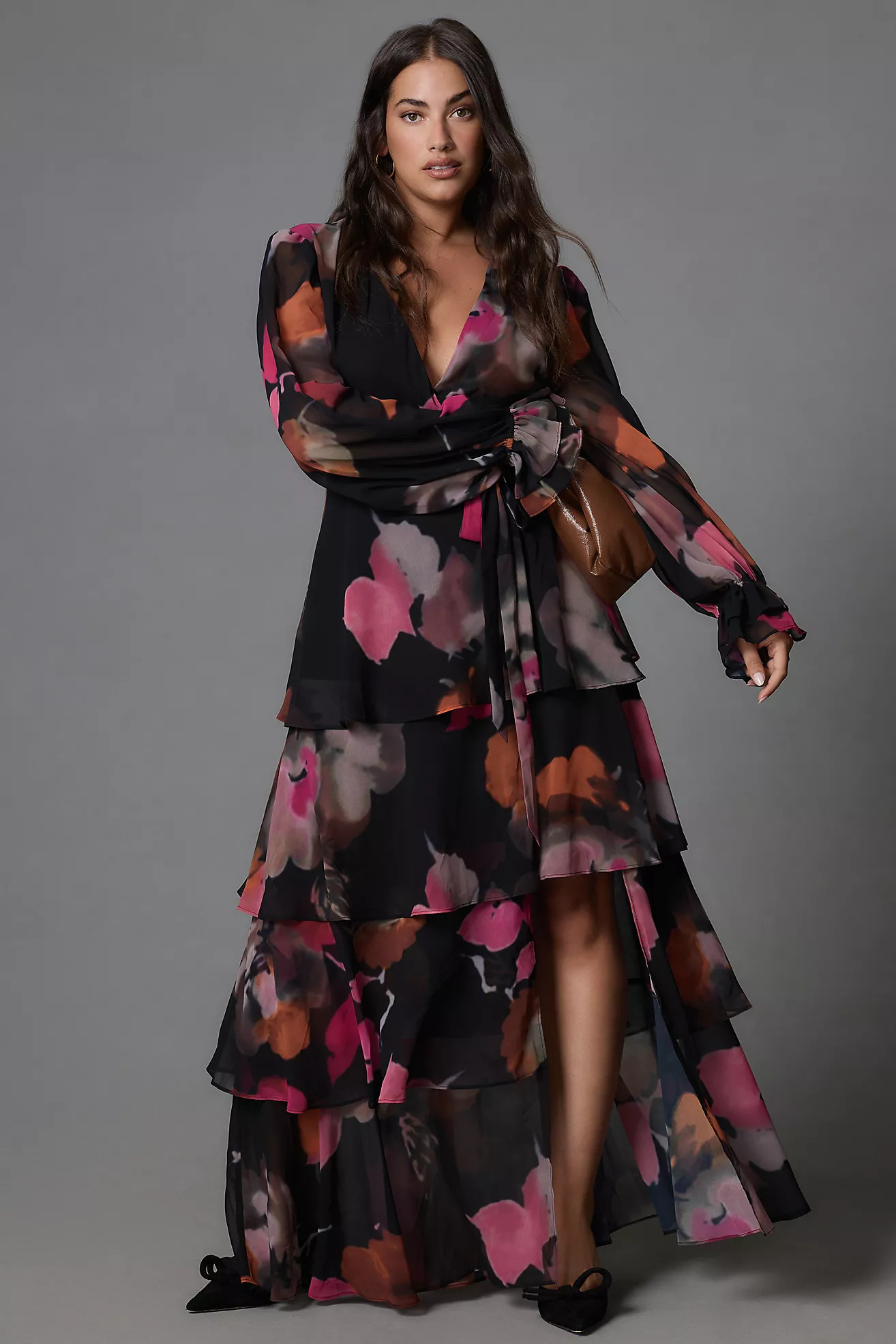 Hutch Long-Sleeve V-Neck Wrap Maxi Dress | Anthropologie (US)