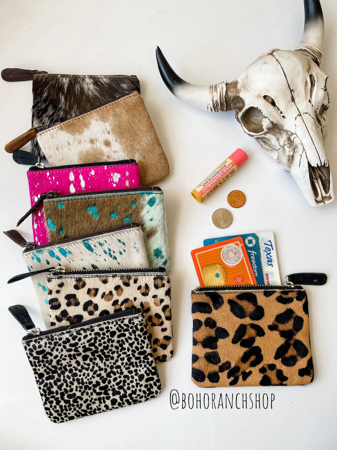 COWHIDE COIN POUCH | Genuine hair on Cowhide Change Coin Pouch | Credit Card cash Pouch Bag Holde... | Etsy (US)