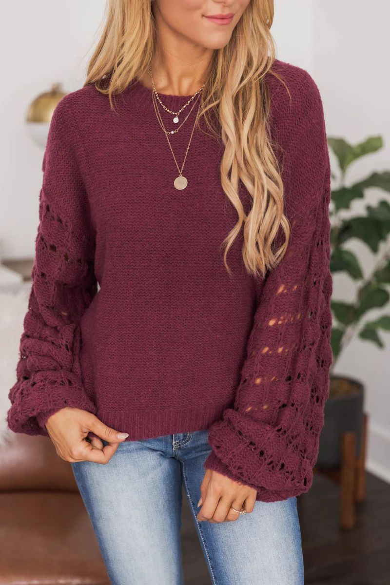 She's The Center Of Attention Purple Sweater | The Pink Lily Boutique